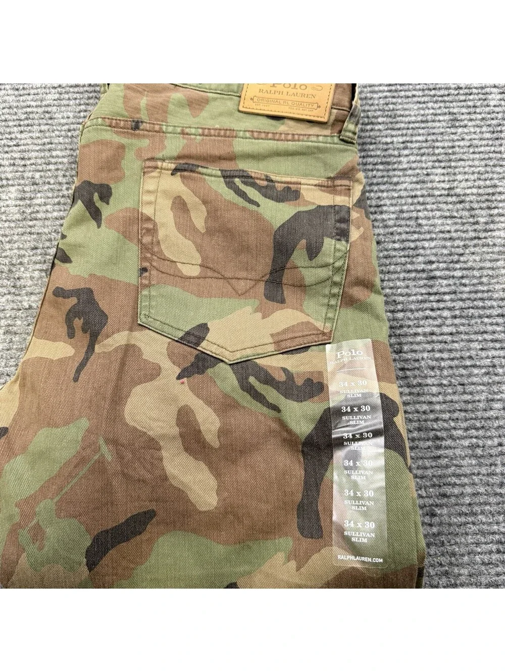 Polo Ralph Lauren Sullivan Slim Camouflage Denim Men’s Size 34x30 Stretch NWOT
